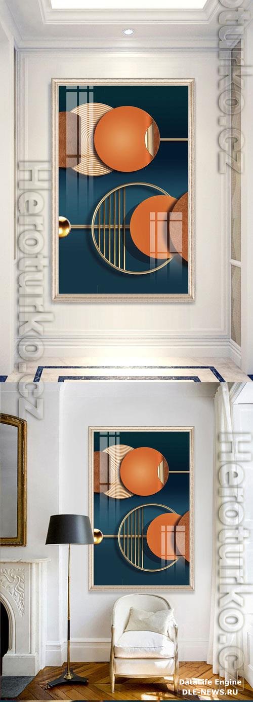 Geometric modern light luxury embossed porch decorative painting