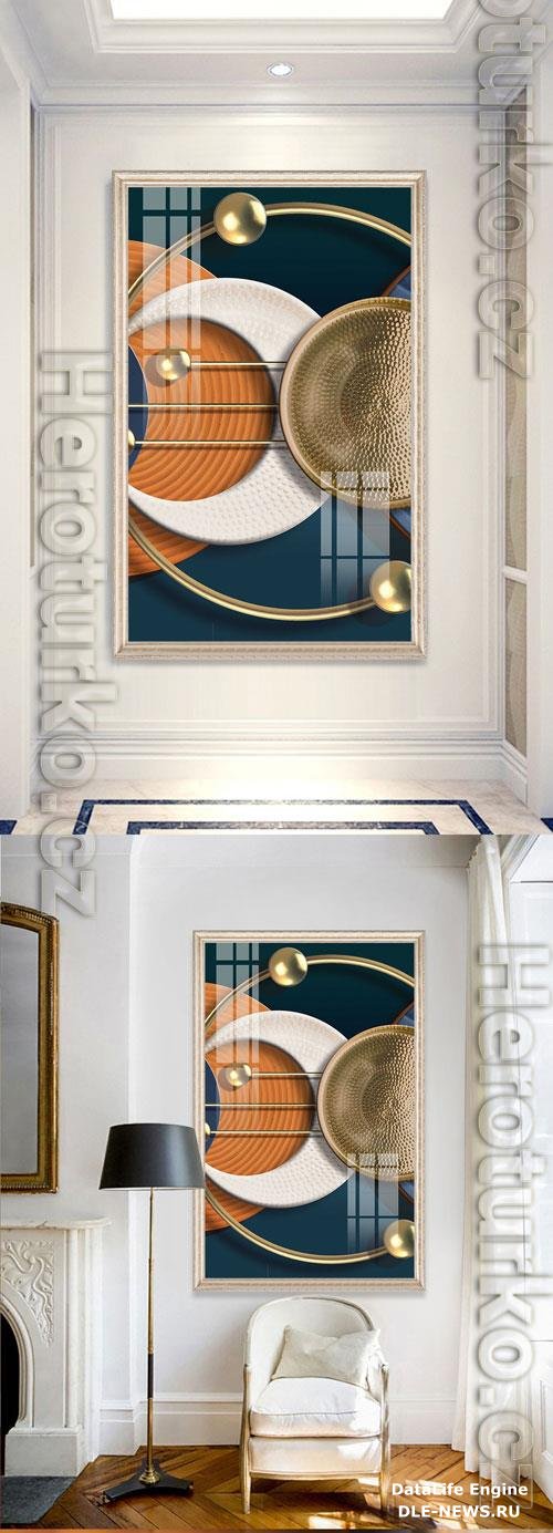 Entrance geometric relief neo-modern style decorative painting