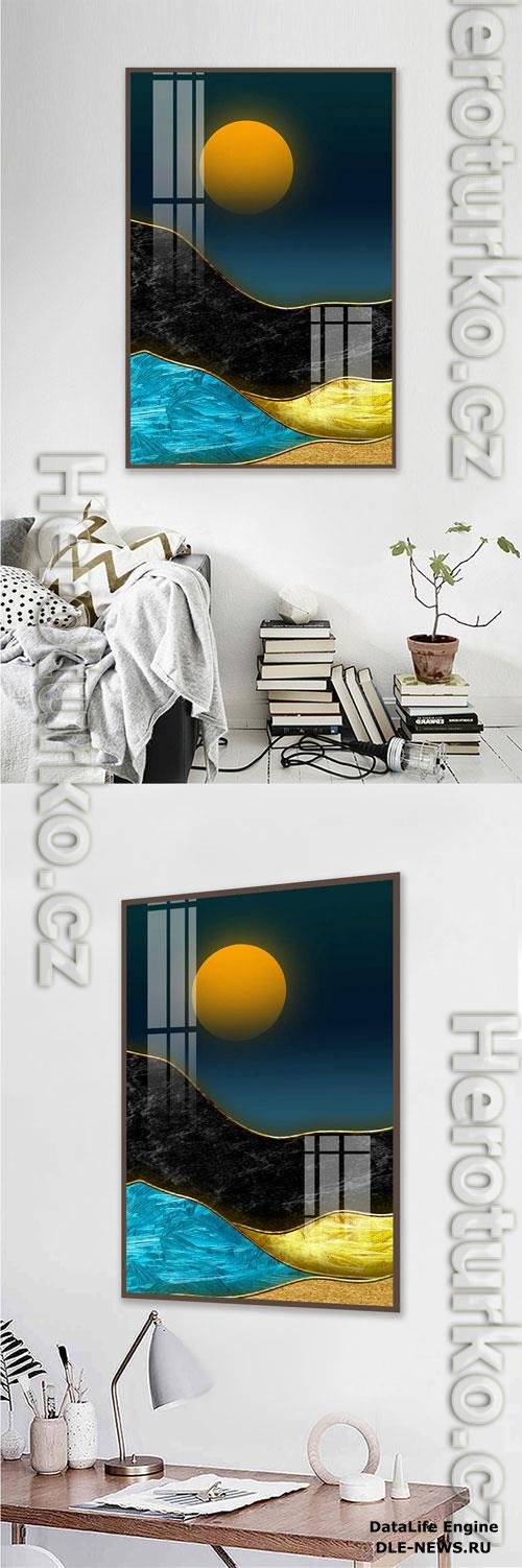 Abstract simple geometric relief decorative painting