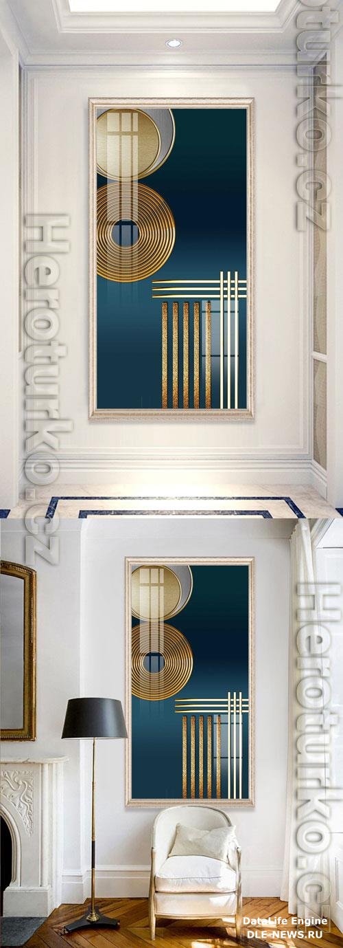 Abstract geometric metallic light luxury porch decorative painting