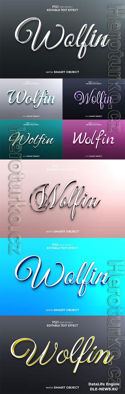 Wolfin text effect mockup text premium psd