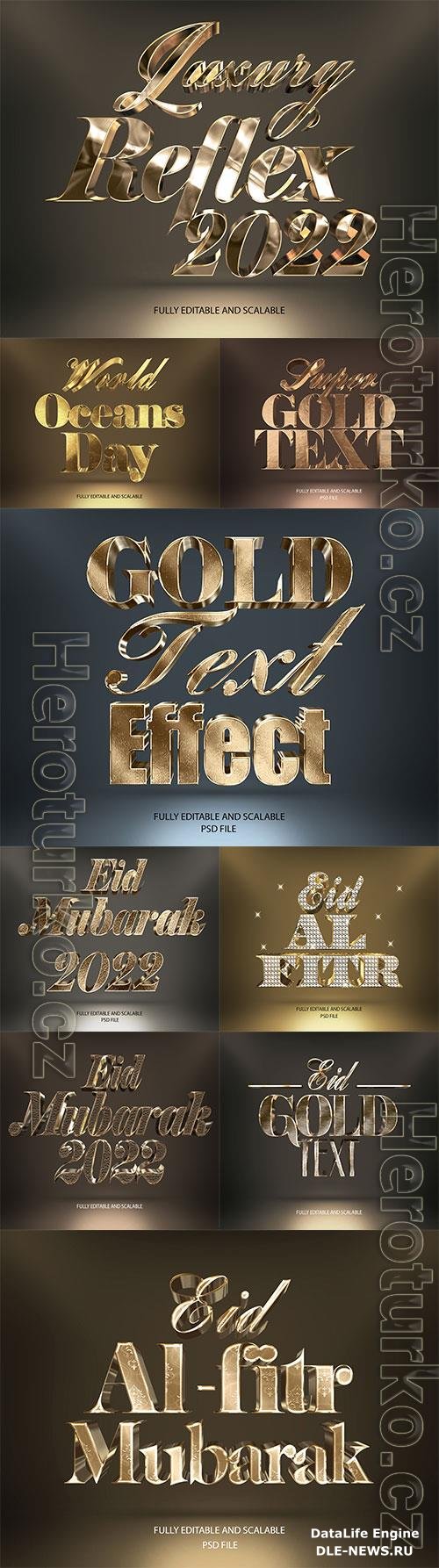 Gold Psd text effect set vol 580