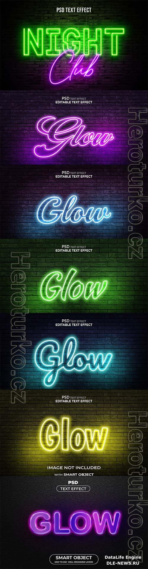 Glow text effect premium psd