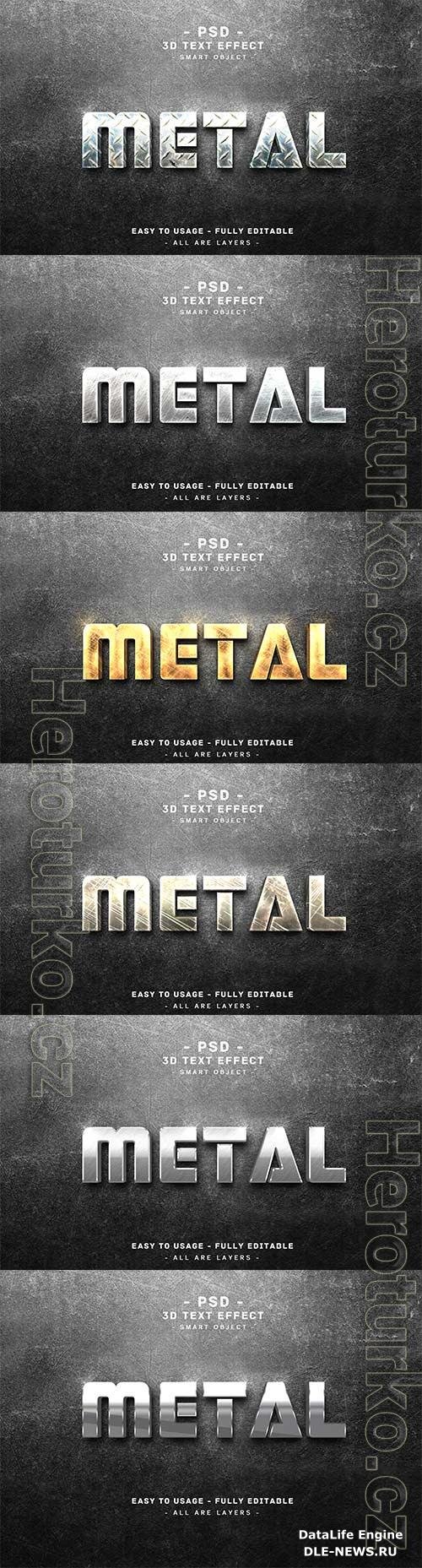 3d metal text effect style premium psd