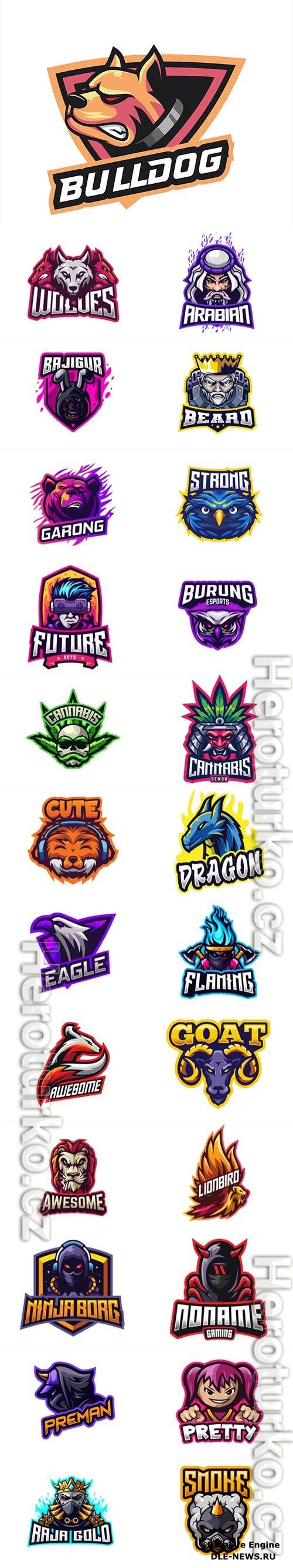 Mascot logo design set premium vector vol 39