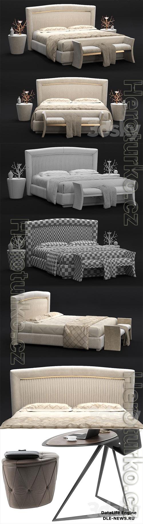 3D Models Bed Portofino Plisse and couch RICHARD