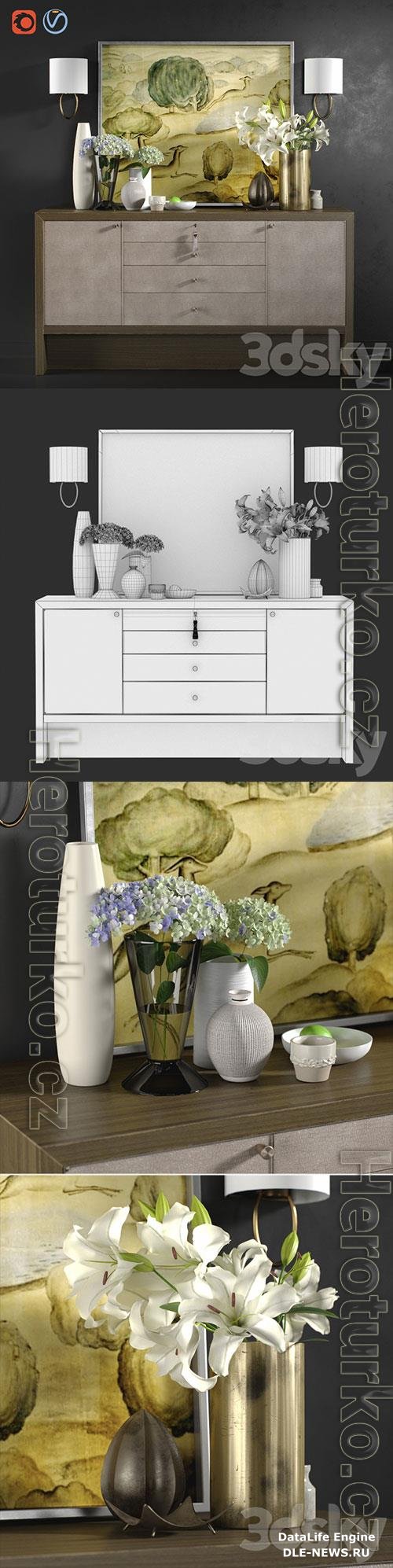 3D Models Chest of Drawers Carmel Console with Decor