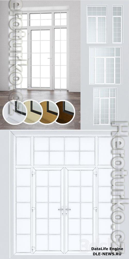 3D Models Set of plastic doors and windows 16