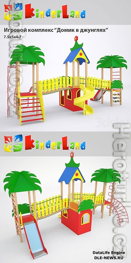 3D Models Game complex House in the Jungle