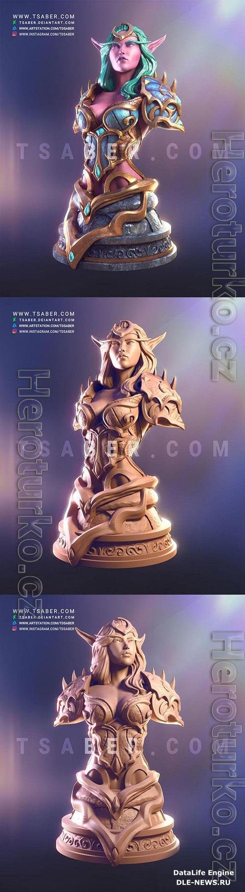 3D Print Models Night Elf Hunter Bust