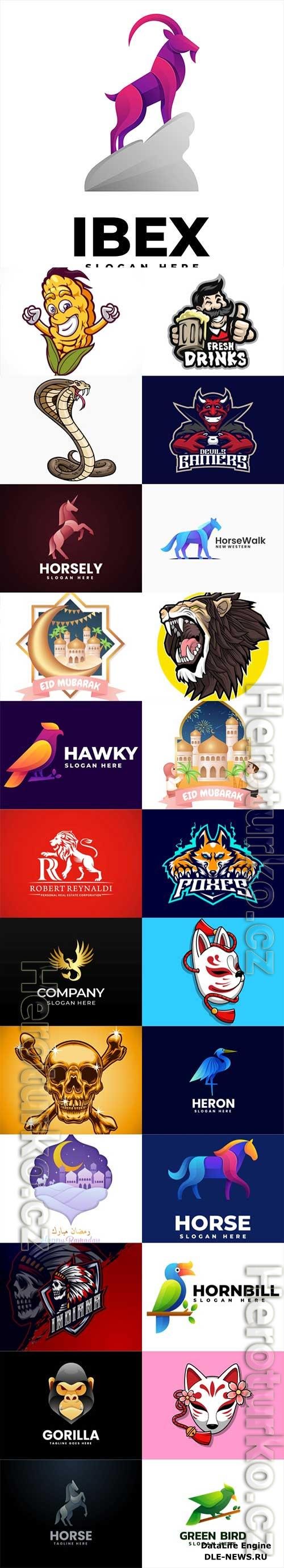 Mascot logo design set premium vector vol 46