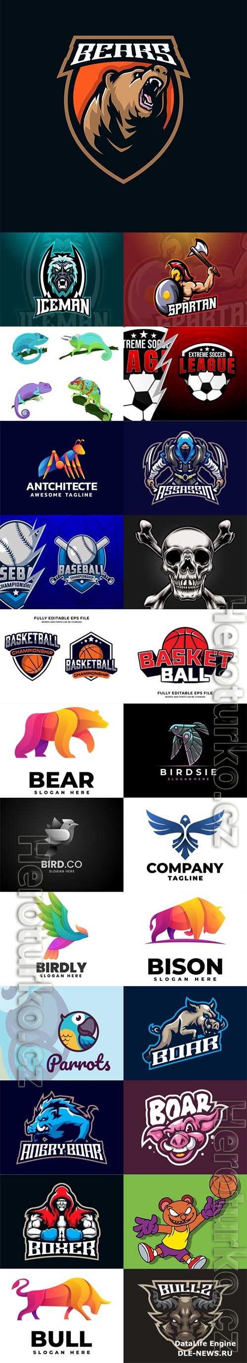 Mascot logo design set premium vector vol 43