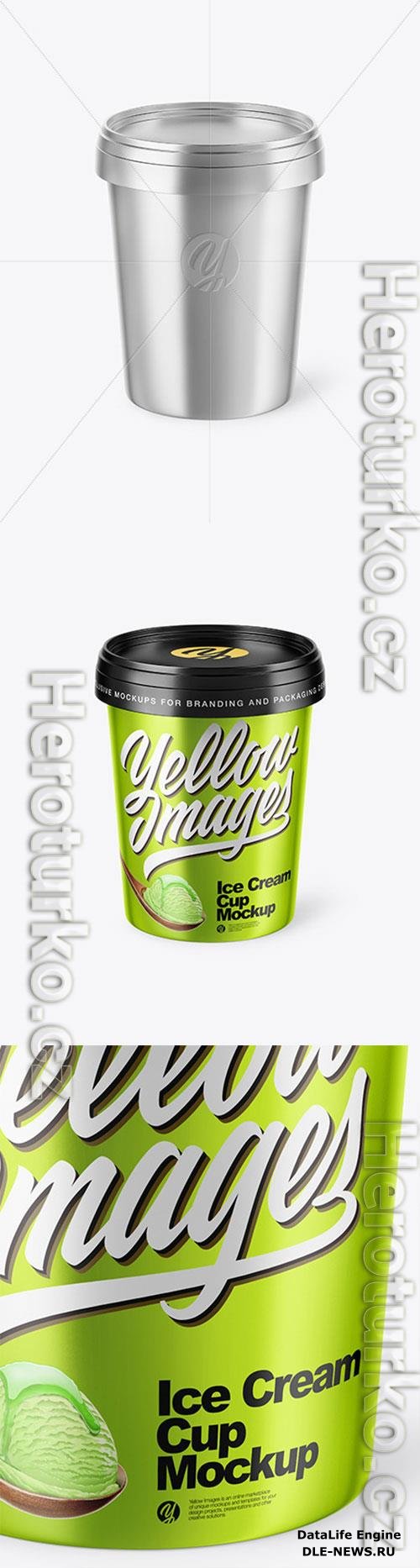 Metallized Ice Cream Cup Mockup