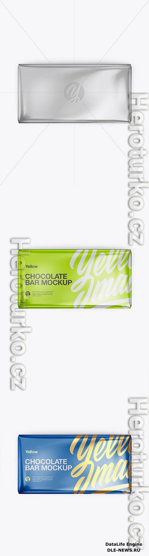 Glossy Metallic Chocolate Bar Mockup Top View