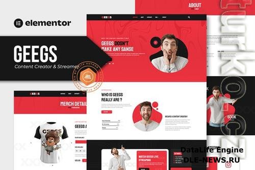 Geegs - Content Creator & Streamer Elementor Template Kit 37370170