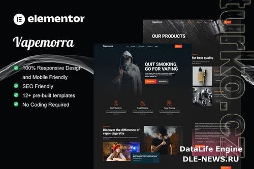 Vapemorra - Vape Store Elementor Template Kit 37300703