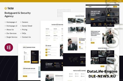 Tector Bodyguard & Security Agency Elementor Template Kit 37296051