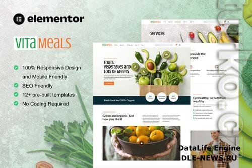 Vitameals - Fruits & Vegetables Store Elementor Template Kit 37175722