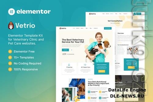 Vetrio - Veterinary Clinic & Pet Care Elementor Template Kit 37167047