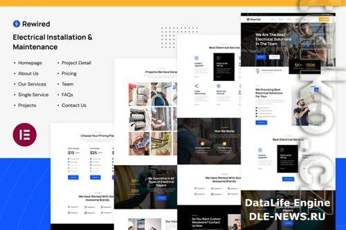 Rewired Electrical Installation & Maintenance Services Elementor Template Kit 37181269