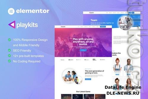 Playkits - Video Game Publisher & Shop Elementor Template Kit 37189794