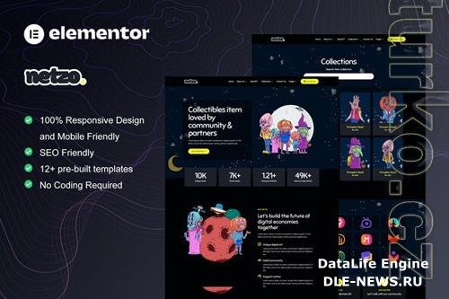Netzo - NFT Portfolio Elementor Template Kit 37138184