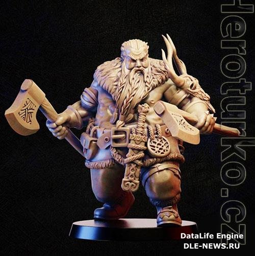 3D Print Model Barbarian dual axe