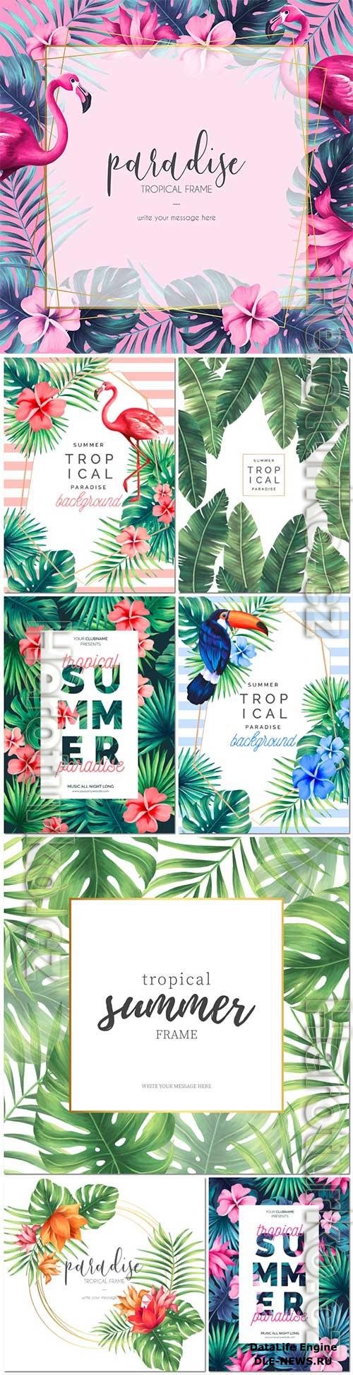 Tropical paradise background vector illustration