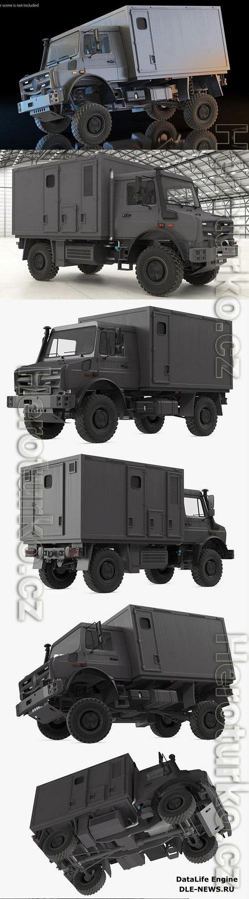 3D Model Box Truck Isuzu NPR 2018 Rigged