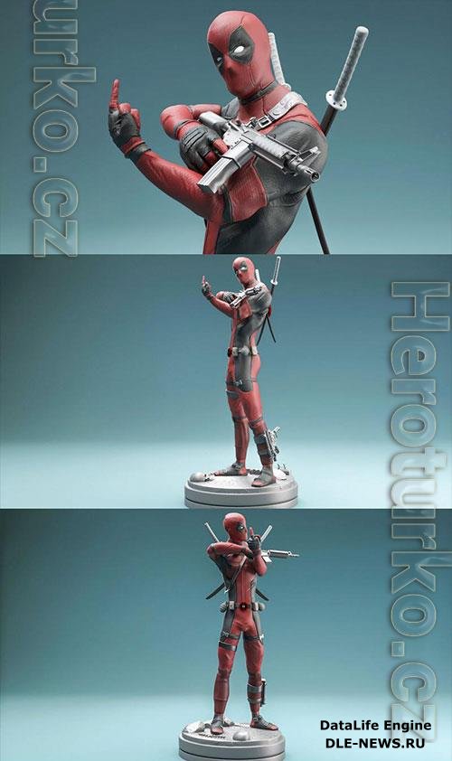 Deadpool Statue 3D Print Model
