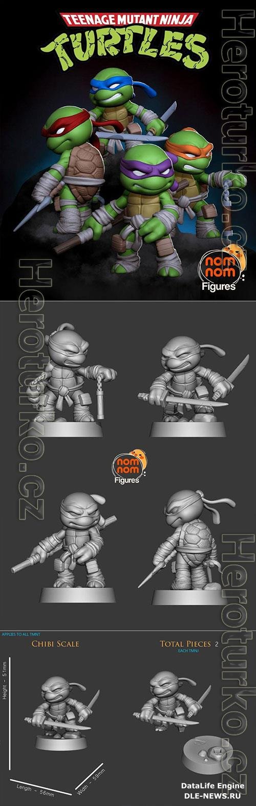 Chibi Ninja Turtles 3D Print Model
