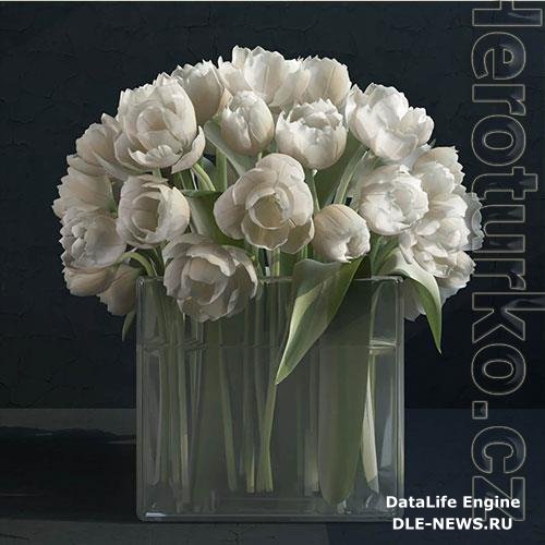 Bouquet of tulips in a vase 5 3D Model