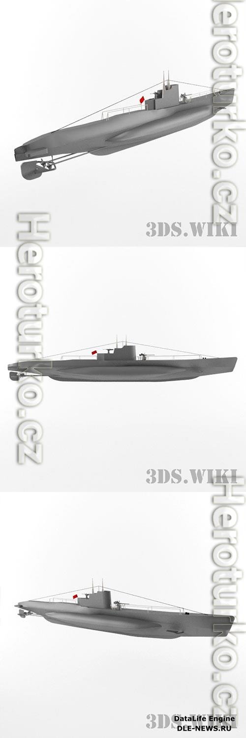 Submarine Shch-216 Pike 3D Model