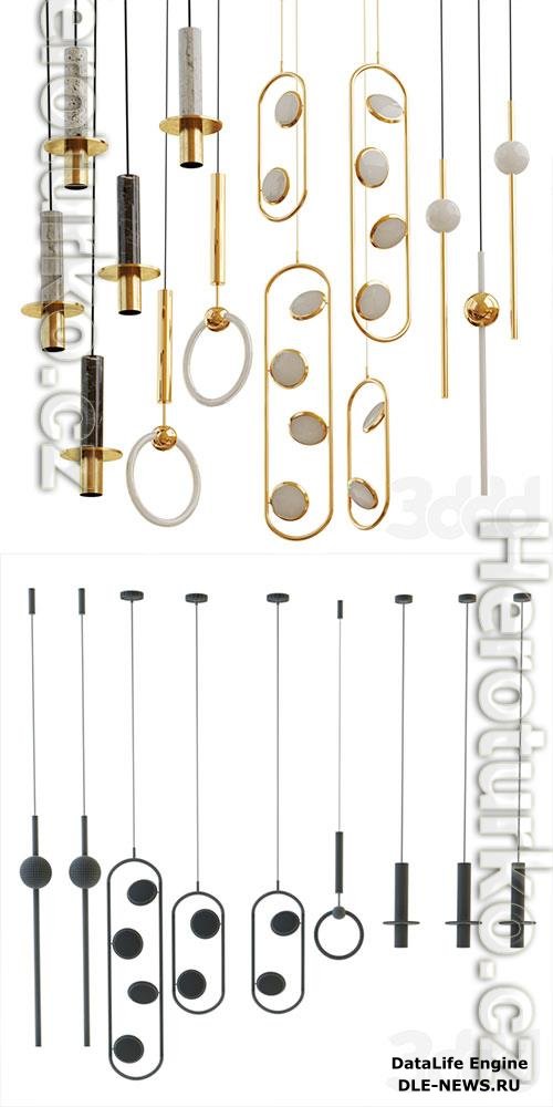 Set from Suspendeds Chandeliers Lee Broom 3D Model