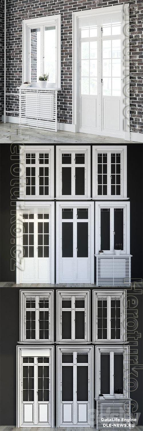 Windows in Scandinavian style 3D Model
