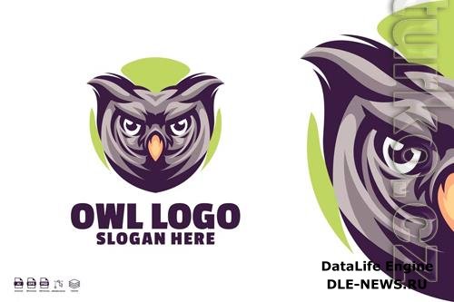 Owl Head Mascot Logo