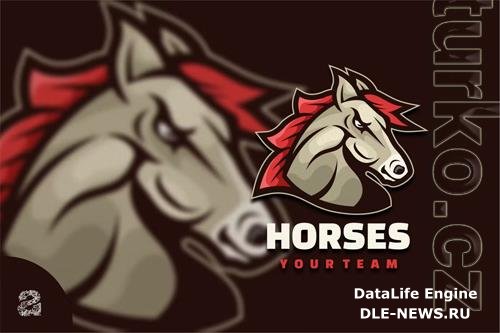 Horse Head Character Mascot Logo