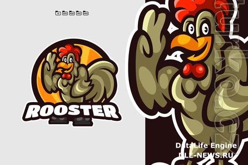 Rooster Cartoon Character Logo Template