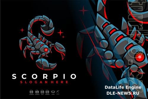 Modern Mecha Robotic Zodiac Scorpio Logo Design