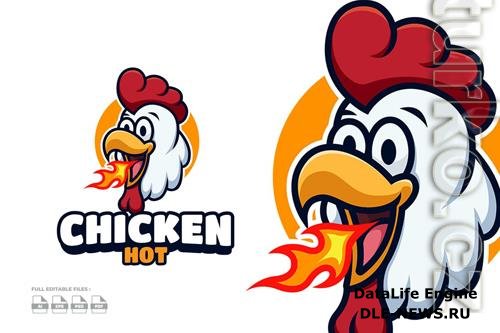 Hot Chicken Cartoon Logo