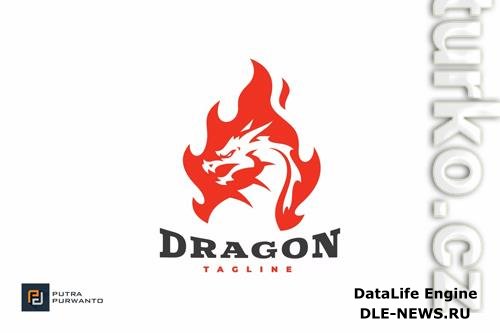 Burning Fire Dragon logo Design