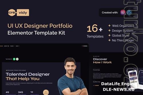 Crevidy v3.6 - UI UX Designer Portfolio Elementor Pro Template Kit 38187099