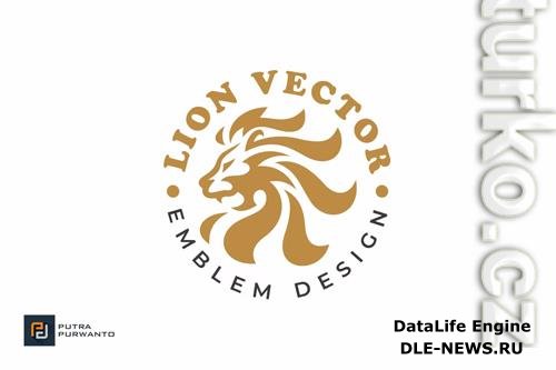 Roaring Lion Circle Emblem Logo