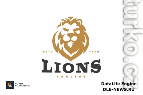 Hipster Lion Head Logo Design