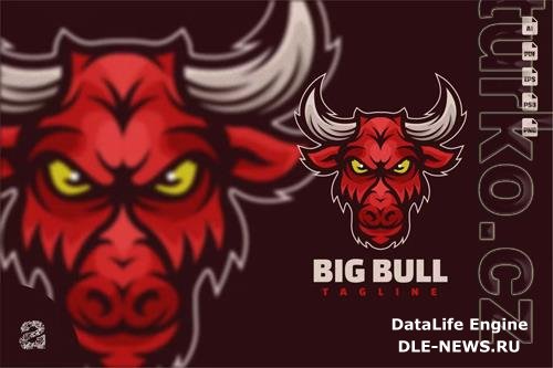 Big Bull Head Character Mascot Logo