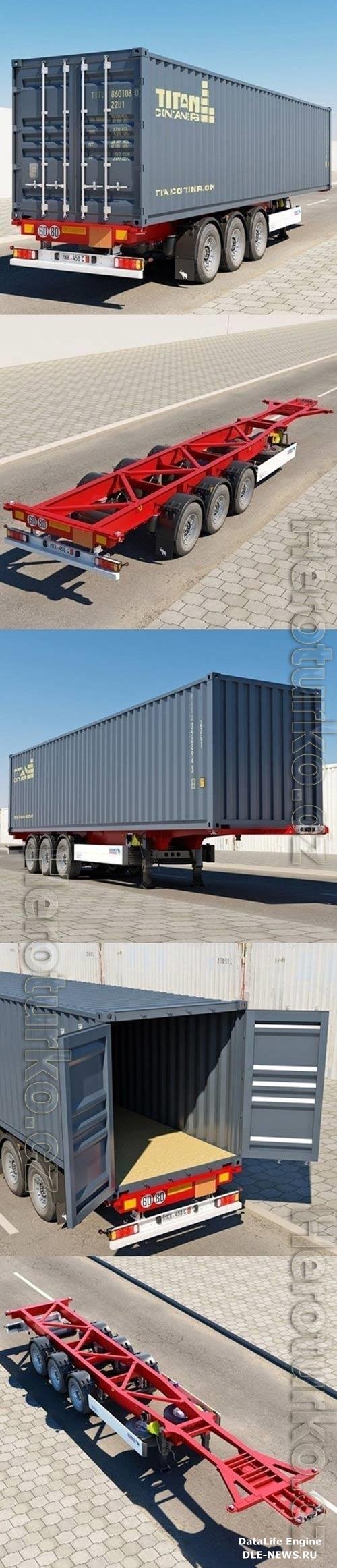 Semi-Trailer Container 3D Model