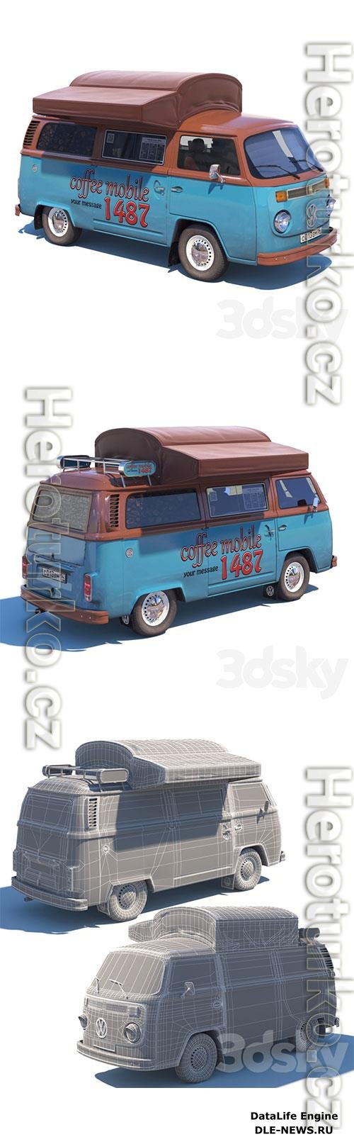 Street coffee car Volkswagen 3D Model