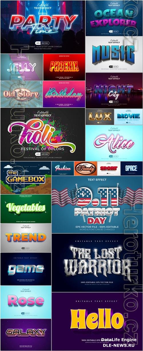 3d editable text style effect vector vol 1053