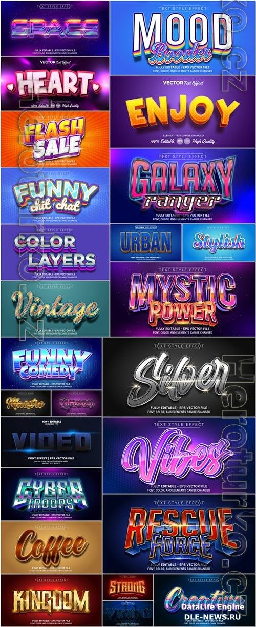 3d editable text style effect vector vol 1050