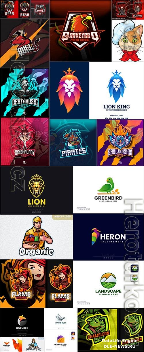 Mascot logo design set premium vector vol 57